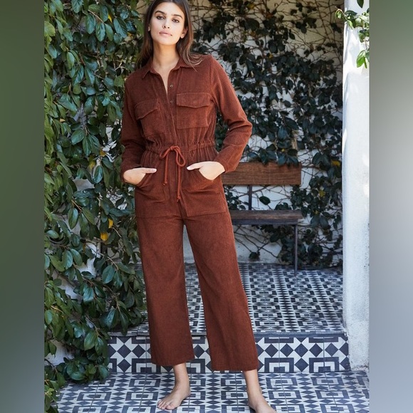 Rachel Pally Dylan Corduroy Jumpsuit in Brown Sugar - Picture 2 of 12
